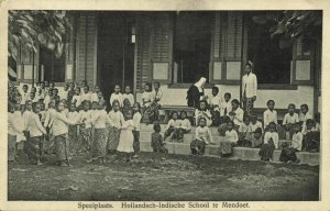 indonesia, JAVA MENDUT, Hollandsch-Indische School, Playground (1923) Postcard