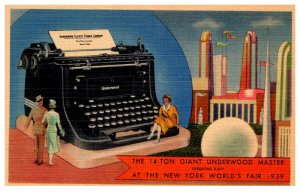 New York  World's Fair 1964   The Giant Underwood Master  Typewriter