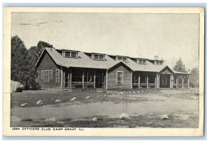 1919 Officers Club Camp Grant Illinois IL WW1 Antique Posted Postcard