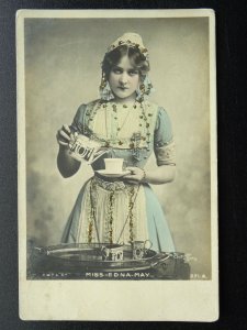 Afternoon Tea MISS EDNA MAY Pooring Tea c1905 RP Postcard by C.W. Faulkner & Co.