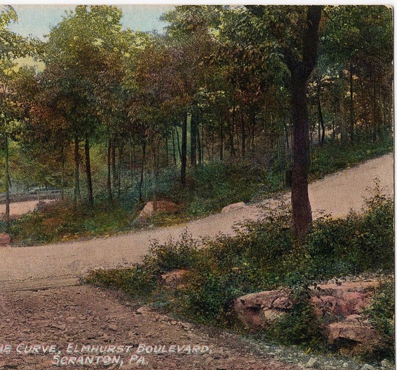 Scranton PA 1907-15 The Curve Elmhurst Boulevard Lackawanna Co RARE DB Postcard