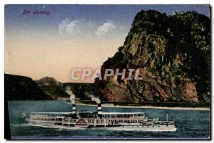 Old Postcard Die Loreley boat