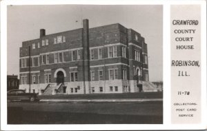 RPPC Crawford County Court House, Robinson IL Vintage Postcard V72