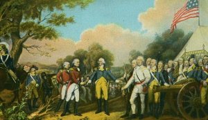 Postcard Surrender of  Burgoyne, Saratoga, Painting Reprint.   R4