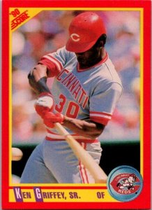 1990 Score Baseball Card Ken Griffey Sr Cincinnati Reds sk2738