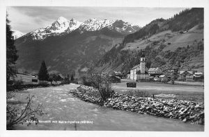 A240 Austria Stubai Neustift mit Kerachspitze Mountain River RPPC postcard