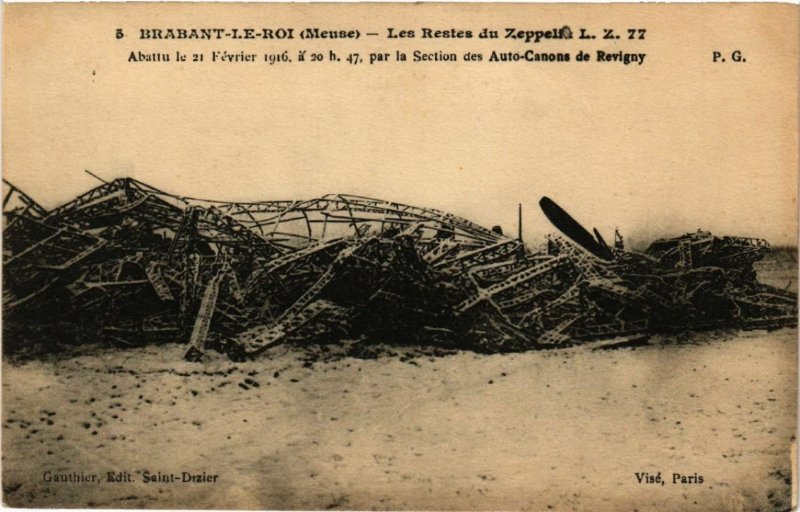 CPA Brabant-le-Roi - Les Restes du Zeppelin - Aviation (631214)