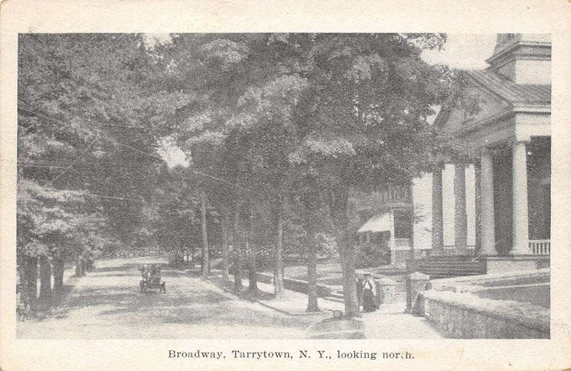 Tarrytown New York Broadway Looking north Vintage Postcard U559