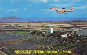 Vintage Honolulu International Airport Postcard United Airlines Jet Hawaii 1960s