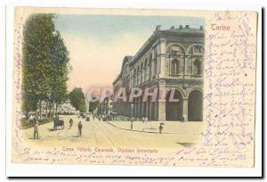 Italy Torino ITALY Old Postcard Corso Vittorio Emanuele Stazione Ferroviaria