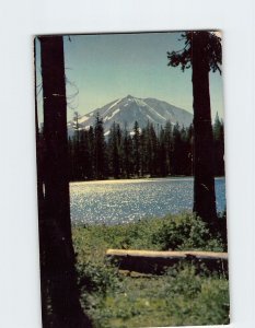 Postcard Mt. Lassen And Summit Lake in Lassen Volcanic National Park CA USA