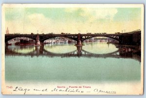 Seville Andalusia Spain Postcard Bridge Puente de Triana c1905 Antique Posted