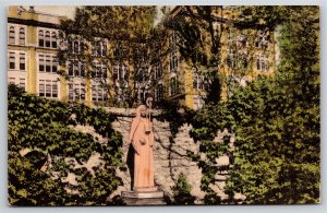 Hand-Colored~Atchison Kansas~Entrance To Mount St Scholastica College~Vintage PC