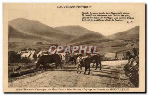 Old Postcard Hamlet Bressouleille Cows Auvergne