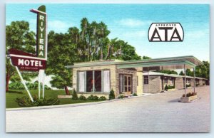 NEW ORLEANS, Louisiana LA ~ Roadside RIVIERA MOTEL c1950s Linen Postcard