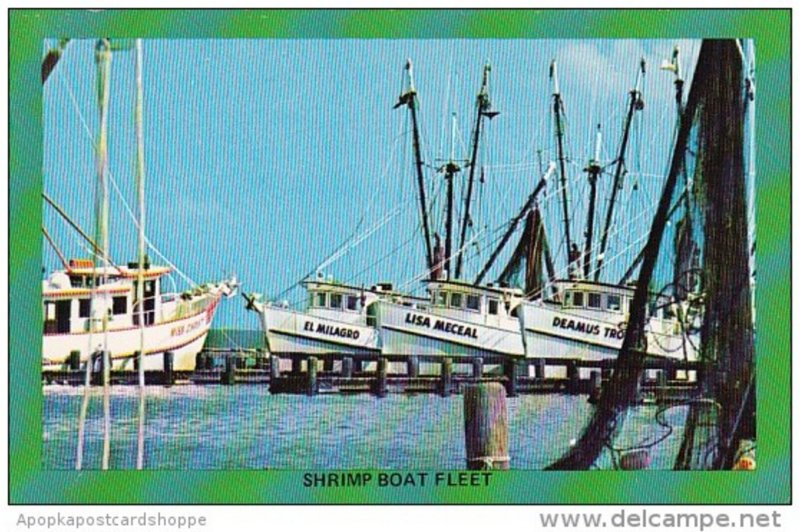 A Typical Shrimp Boat Fleet Seen All Along The Gulf Coast Of Corpus Christi T...