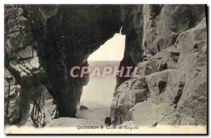 Old Postcard Quiberon Cave Kergroix