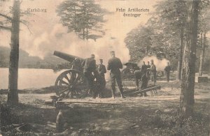1907 Karlsborg Sweden Artillery Exercise RPPC Postcard A. Sjöberg Military
