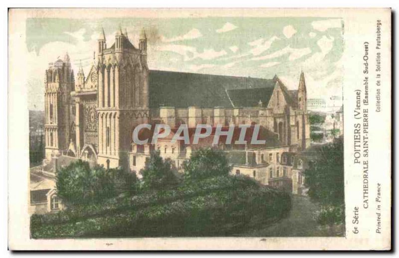 Old Postcard Poitiers Cathedrale Saint Pierre