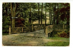 ME - Portland. Riverton Park, Rustic Bridge