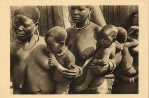 cameroon, Topless Native Grasfield Women Nursing Breast Feeding (1940s) Postcard
