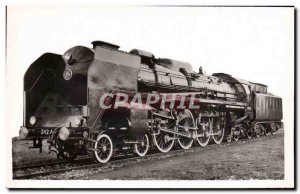 Postcard Modern Train Locomotive 242 Compound 3 cylinders and overheating
