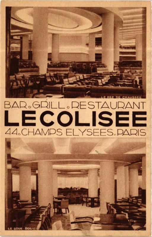 CPA AK PARIS 8e Bar Grill Restaurant LE COLISEE (574325)