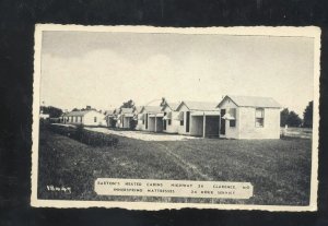 CLARENCE MISSOURI BARTON'S HEATED CABINS ROADISDE ADVERTISING POSTCARD