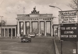 Berlin Brandenburger Wall You Are Now Leaving 1950s German Postcard
