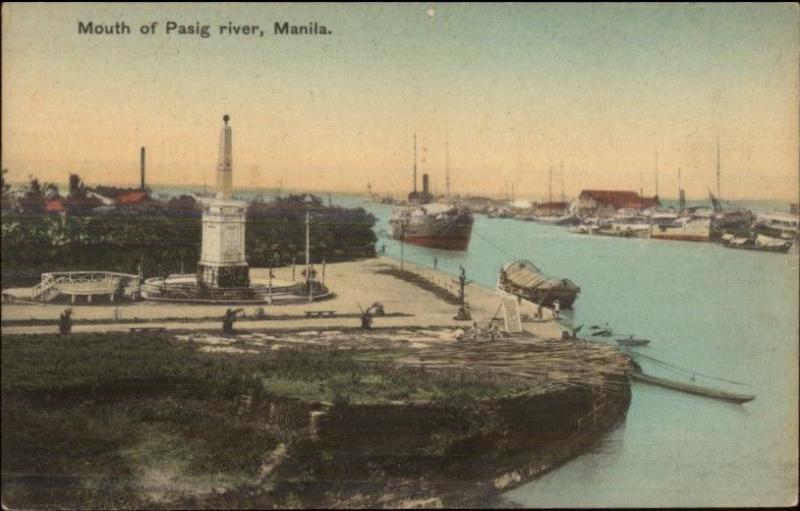 Manila Philippines Mouth of Pasig River c1910 Postcard