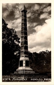 Iowa West Okobiji Arnolds Park State Monument Real Photo