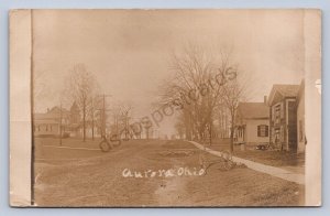 J87/ Aurora Ohio RPPC Postcard c1910 Homes Main Street Portage County 1141