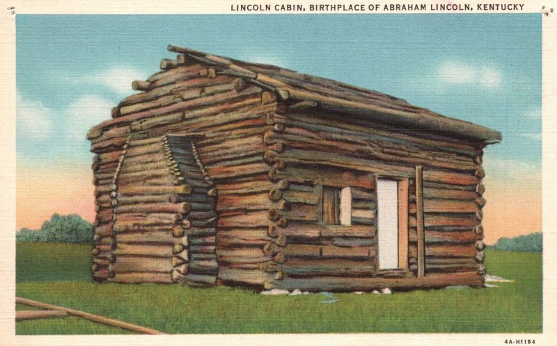 Vintage Postcard Lincoln Cabin Birthplace Of Abraham Lincoln House Kentucky KY