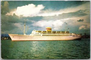 Ship Norwegian American Line Norway-Denmark-USA-Canada Cruiser Postcard