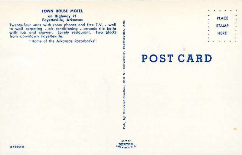 AR, Fayetteville, Arkansas, Town House Motel, Multi-View, Dexter Press No 27693B