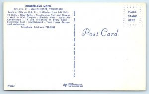 2 Postcards MANCHESTER, Tennessee TN ~ Roadside CUMBERLAND MOTEL Coffee County
