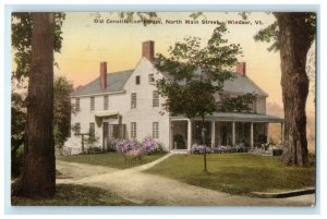 Old Constitution House North Main Street Windsor Vermont VT Handcolored Postcard 