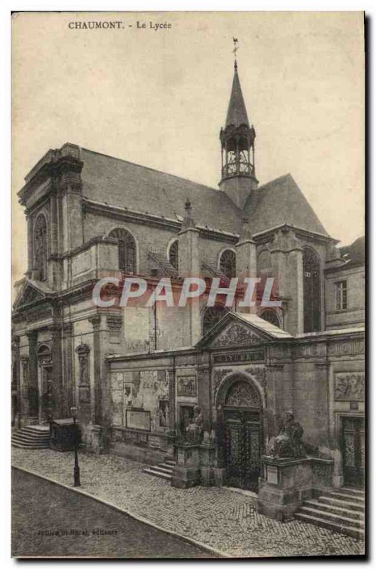 Old Postcard Chaumont Le Lycee