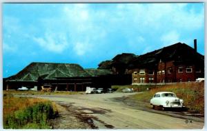 YELLOWSTONE NATIONAL PARK ~ CANYON HOTEL ca 1950s Cars  Postcard