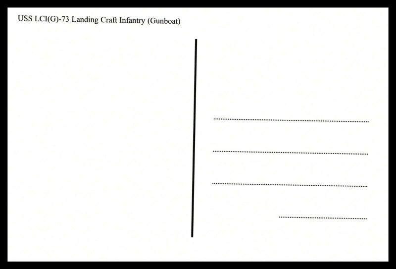 Postcard USS LCI(G)-73 Landing Craft Infantry Gunboat 