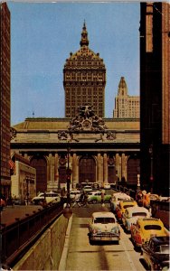 Vtg New York City NY Traffic Ramp at Grand Central Terminal 1950s View Postcard