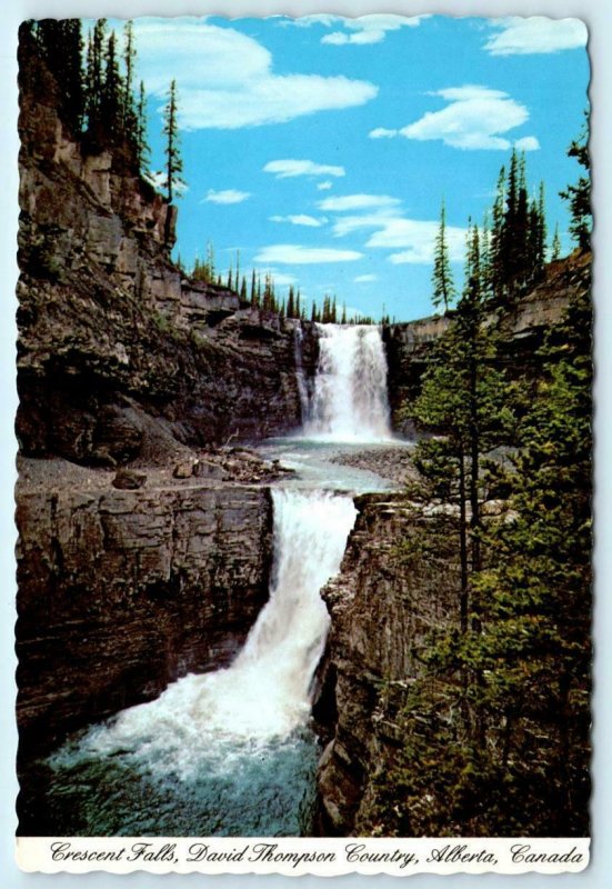 CRESCENT FALLS, David Thompson Country, Alberta Canada c1970s - 4x6 Postcard