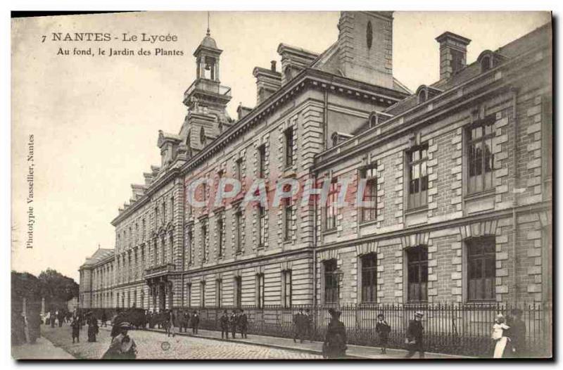 Postcard Old School Nantes Lycee Basically the garden plants