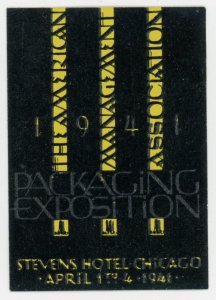 1941 Packaging Expo Stevens Hotel Chicago Poster Stamp F224