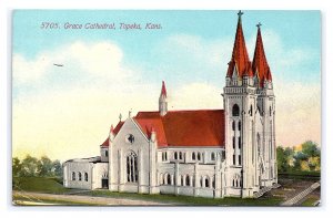 Grace Cathedral Topeka Kans. Kansas c1911 Postcard