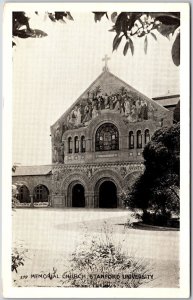 Memorial Church Stanford University California Front View Historical Postcard