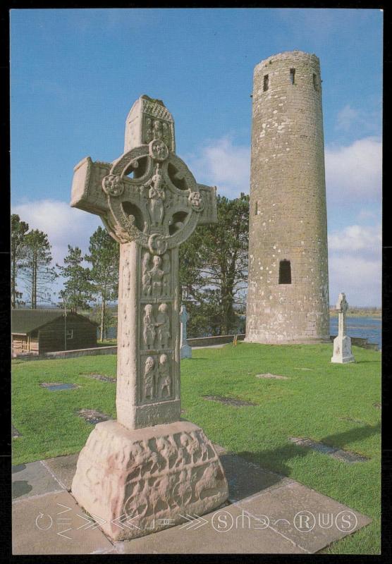 Clonmacnois, Co Offaly, High Cross and Round Tower