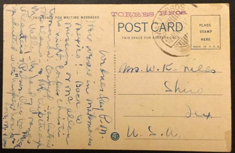 Postcard Used Plaza De Mercado Matamoros Mexico LB
