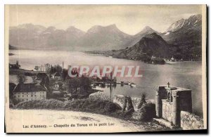 Old Postcard Lake Annecy Toron Chapel and the small lake