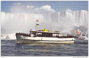 The Maid of the Mist passing the American Falls,  Niagara Falls,  Ontario,  C...